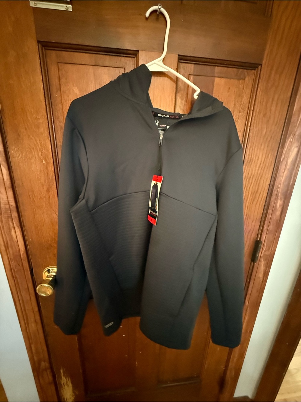 Spyder Men's Black Hooded Full-Zip Jacket